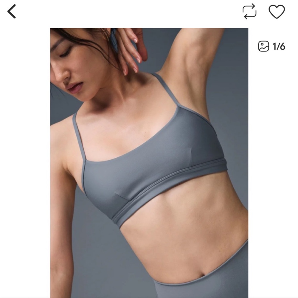 ALO Yoga Steel Grey Airlift Intrigue Bra